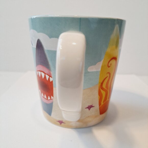 Starbucks 2010 Hawaii bone china surfboard beach shark fish 11 oz. mug - Picture 6 of 10